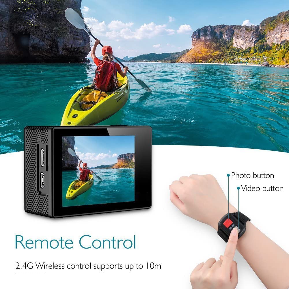 AKASO EK7000 4K30FPS Action Camera - 20MP Ultra HD Underwater Camera 170 Degree Wide Angle 98FT Waterproof Camera with Accessory Kit