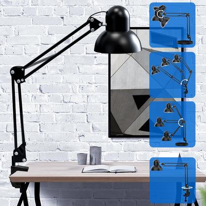 - LONGTOO Bigger Desk Lamp | Table Lamp with E27 Screw Bulb | Flexible Clamp on Desk Light -