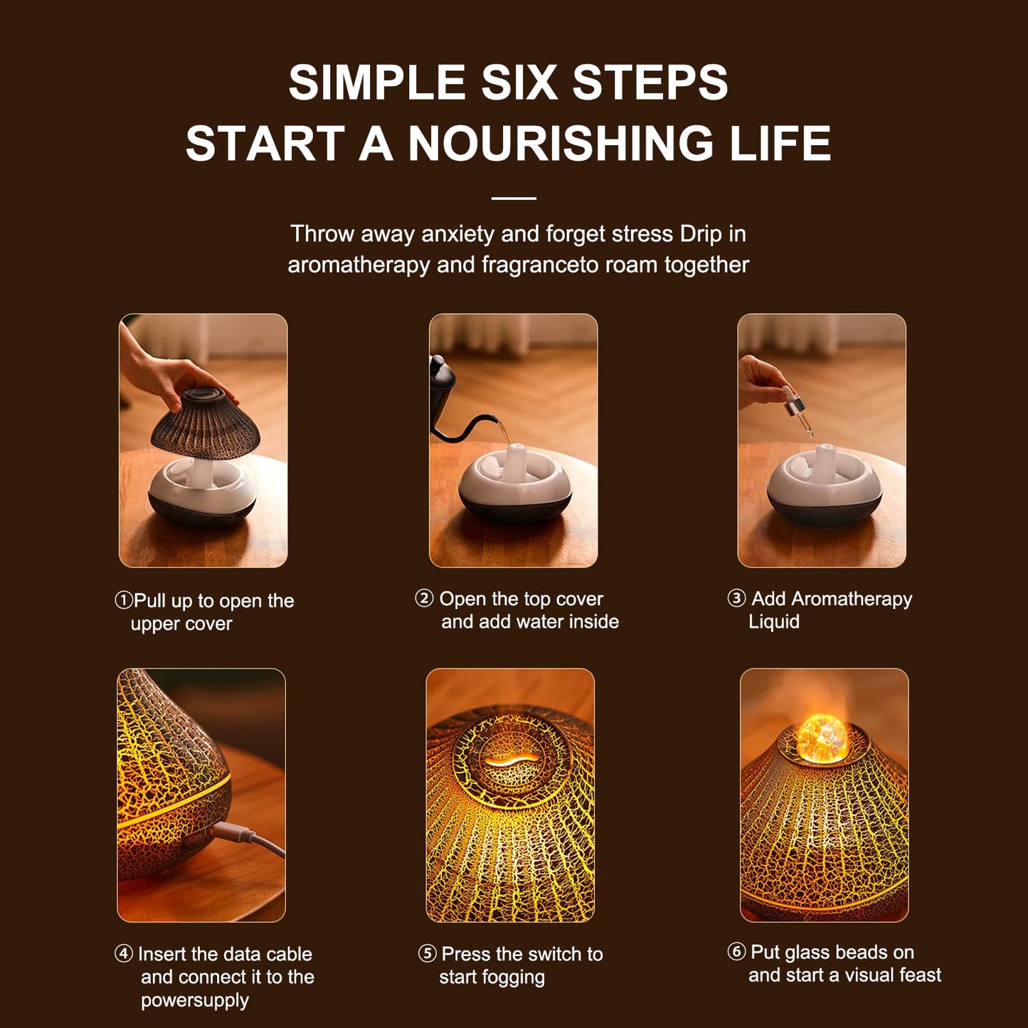 - Flame Diffuser Upgrade 7 Colour Essential Oil Diffuser -
