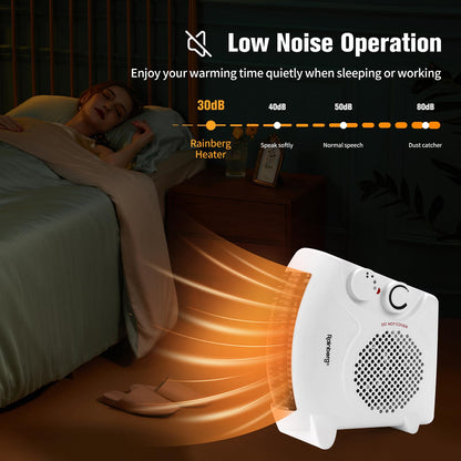 - Rainberg Fan Heater | 2 Heat Settings 1000/2000W & Cool Function | Electric Heater -