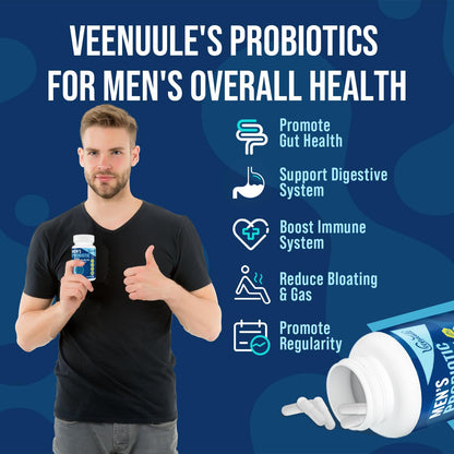 500 Billion CFU Probiotics for Men, 12 Diverse Strains Probiotics for Gut Health with Cranberry, Turmeric, Goji, for Digestive & Immune Health, Shelf Stable (60 Count (Pack of 1))
