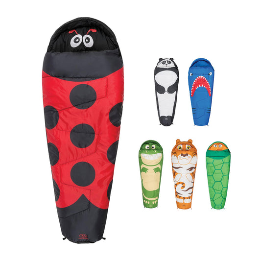- Kids Sleeping Bag by Highlander | Mummy Style - Themed Carry Backpack for Easy Transportation - Lightweight and Warm - Perfect for Camping, Hiking, and Sleepovers. Junior Warm Snuggle Sleeping Bags