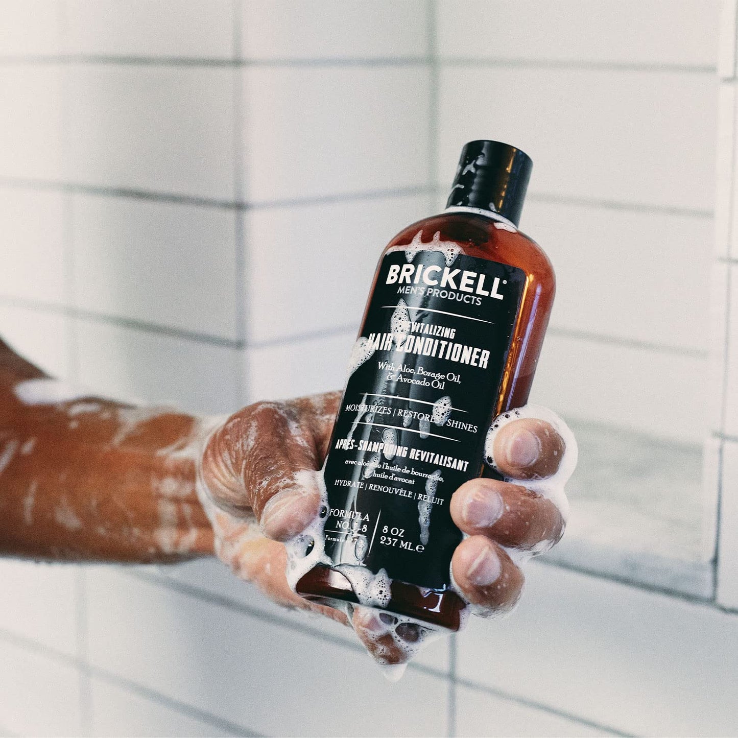Brickell Men's Revitalizing Hair Conditioner for Men, Natural and Organic Nourishing Hair Conditioner, Restores Shine and Moisture, 237 mL, Scented