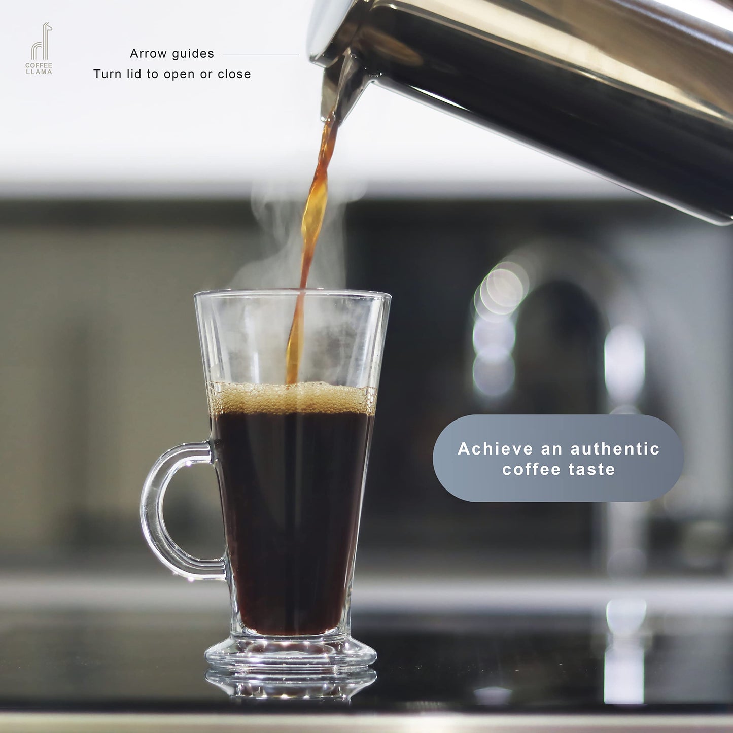 Coffee Llama™ French Press | 1 Litre | 8 Cups Cafetiere Doubled Walled Portable Stainless Steel Coffee Press for Home, Travel & Camping with 3 Extra Filters