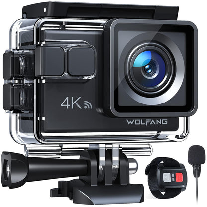 - WOLFANG Action Camera 4K 20MP GA100, Waterproof 40M Underwater Camera