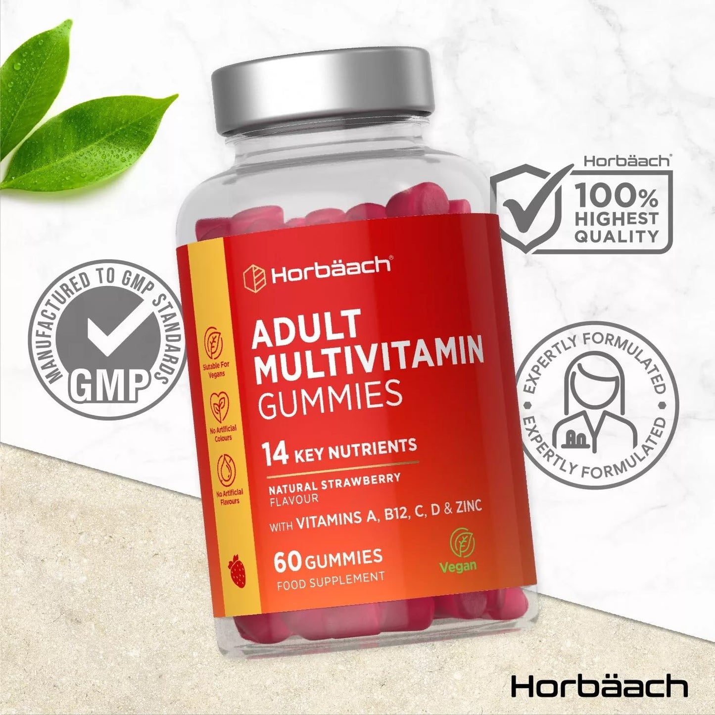 - Multivitamin Gummies for Adults | 60 Count | 14 Essential Nutrients-