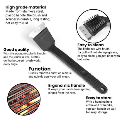 - Invero® BBQ Barbecue Oven Grill Kitchen Metal Wire Cleaning Brush -