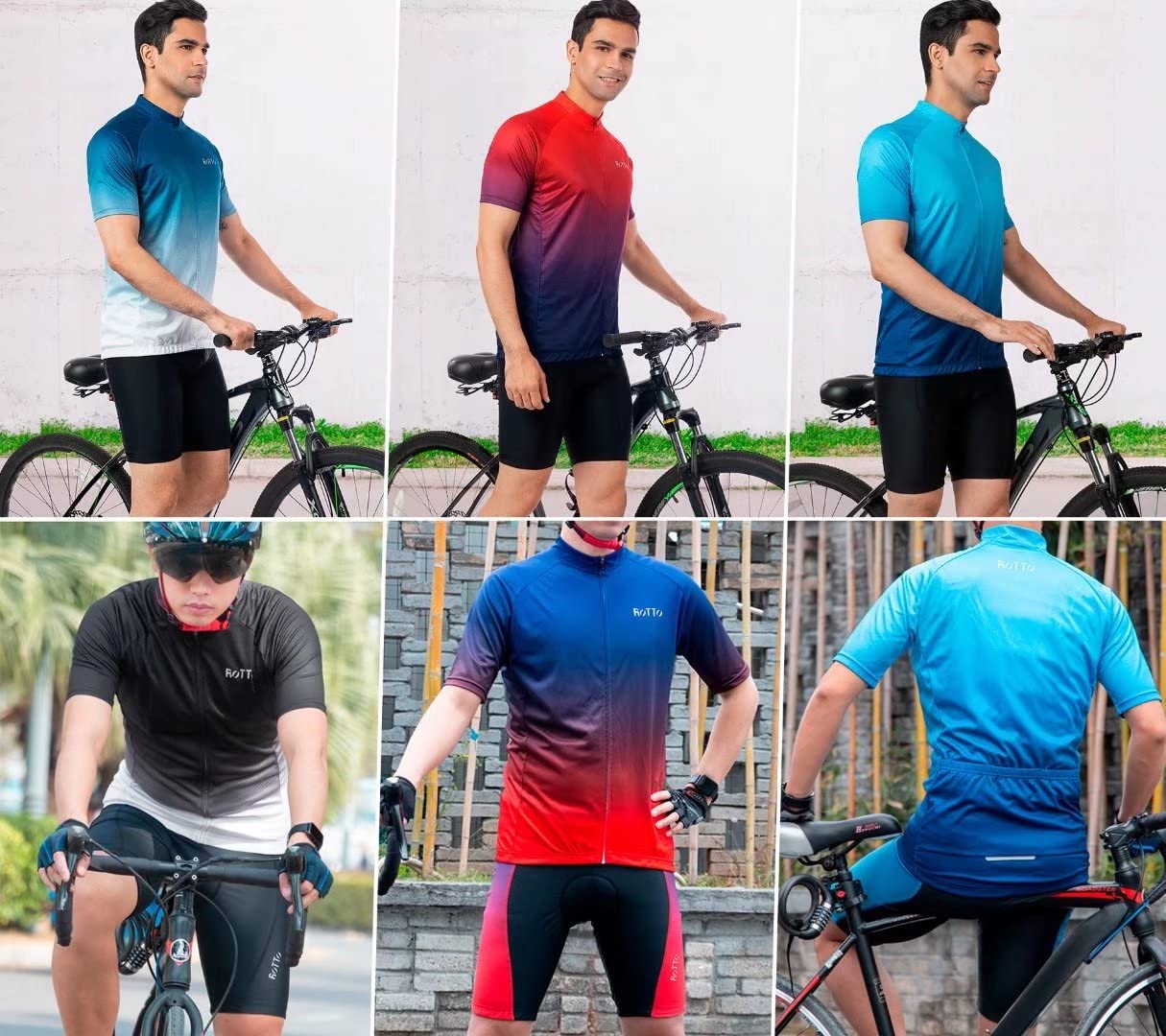 - ROTTO Cycling Jersey | Mens Short Sleeve Cycle Top | Bike Shirt -