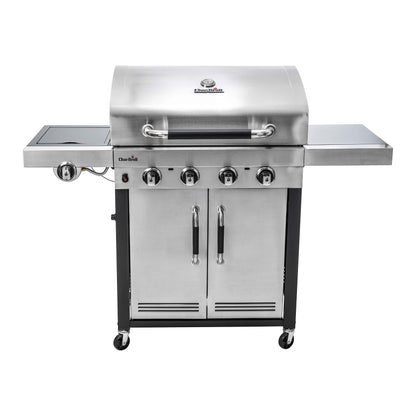 Char-Broil 140895 Advantage Series 445S - 4 Burner Gas Barbecue Grill with TRU-Infrared Technology, Stainless Steel Finish & 140 766 - Universal 3-4 Burner Gas Barbecue Grill Cover, Black.