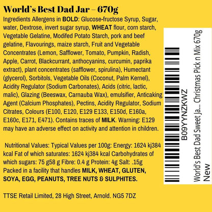 - World's Best Dad Sweet Jar Pick n Mix 670g