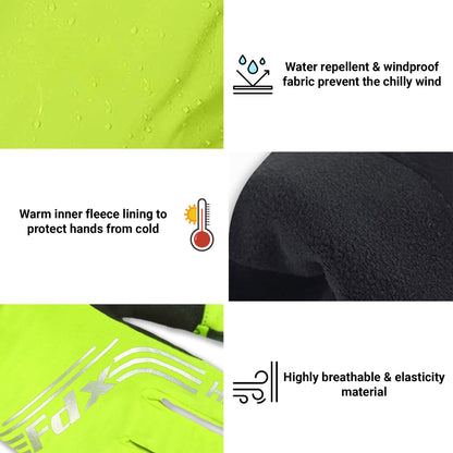 - FDX Full Finger Winter Cycling Gloves | Thermal Warm | Water Resistant | Windproof | Anti-Shocking Gel -