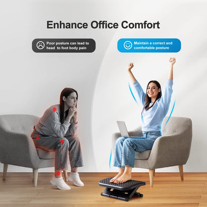 - HUANUO Foot Rest | Foot Rest Under Desk | Adjustable Angle & 3 Different Height Positions -