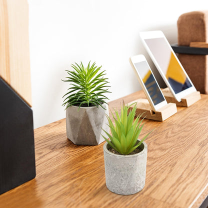 Artificial Fake Plants Potted, Mini Faux Plastic Plants with Pot, Small Greenery Decorative Artificial Plants Indoor in Paper Pulp Pots for Home Office Desk Bedroom Bathroom Kitchen Decor Gift