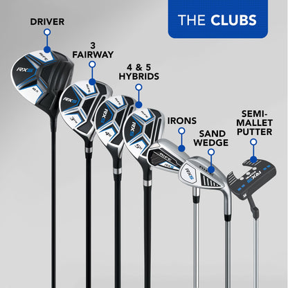 - Rife RX5 Golf Clubs | Full Set with Stand Bag | Driver, Fairway Wood, Hybrids, Irons 6-SW, Mallet Putter | Graphite & Steel Shafts | Golf Club Sets for Men -