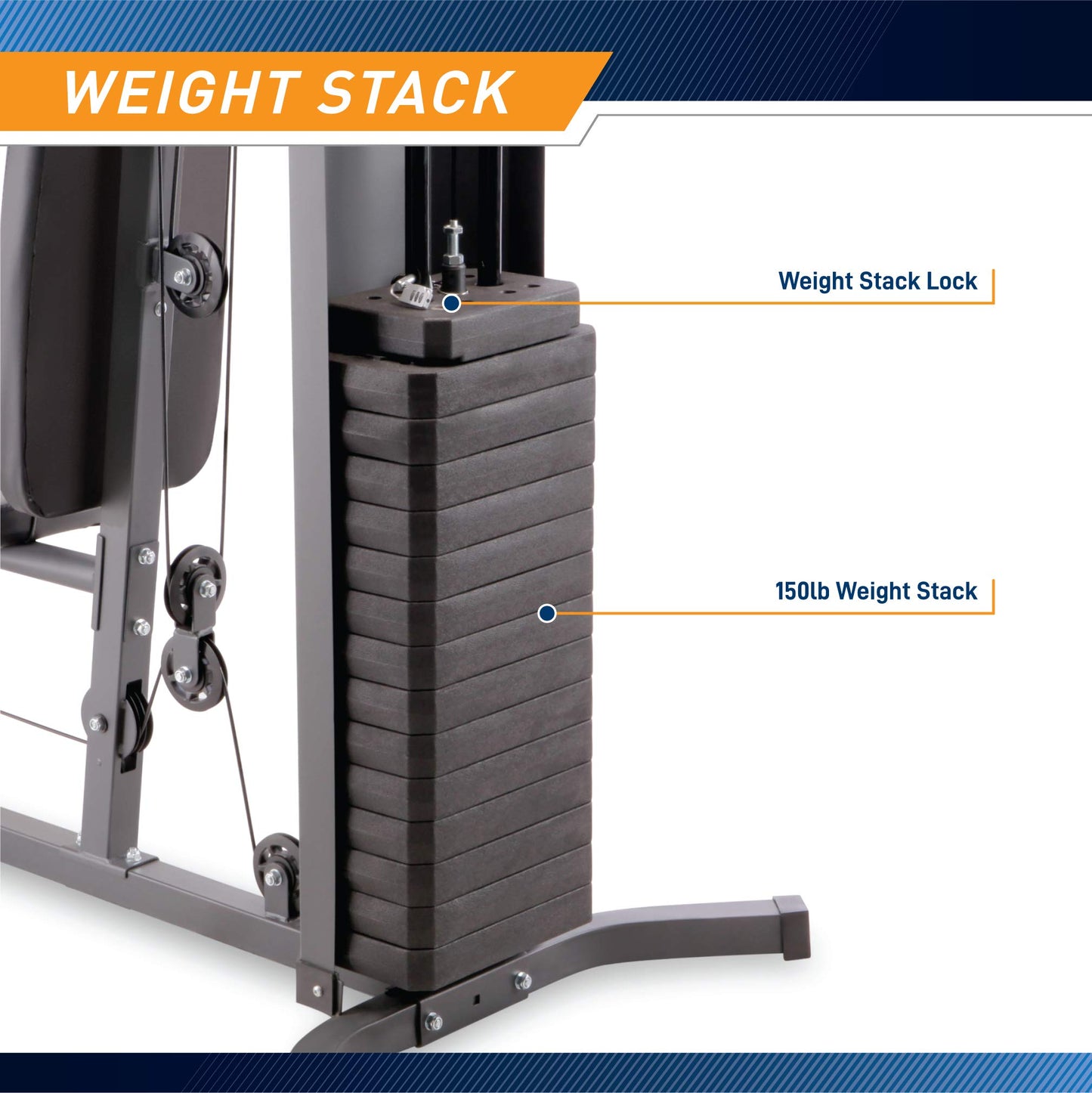 - Marcy MWM-4965 Home Multi Gym | 68Kg Weight Stack -