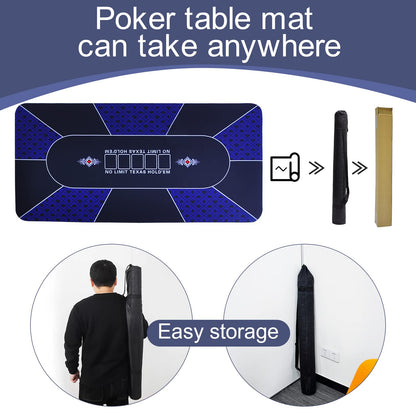 - FURUISEN Upgraded Waterproof Poker Mat 180 x 90 cm | 8 Player Portable Rubber Texas Hold'em Poker Table -