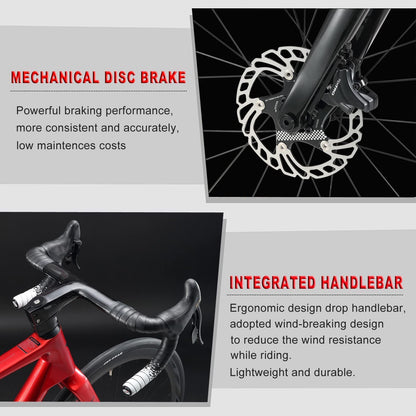 - KABON Carbon Road Bike | 700C Carbon Fiber Frame Road Bike | Shimano 105 22 Speed | Disc Brake -
