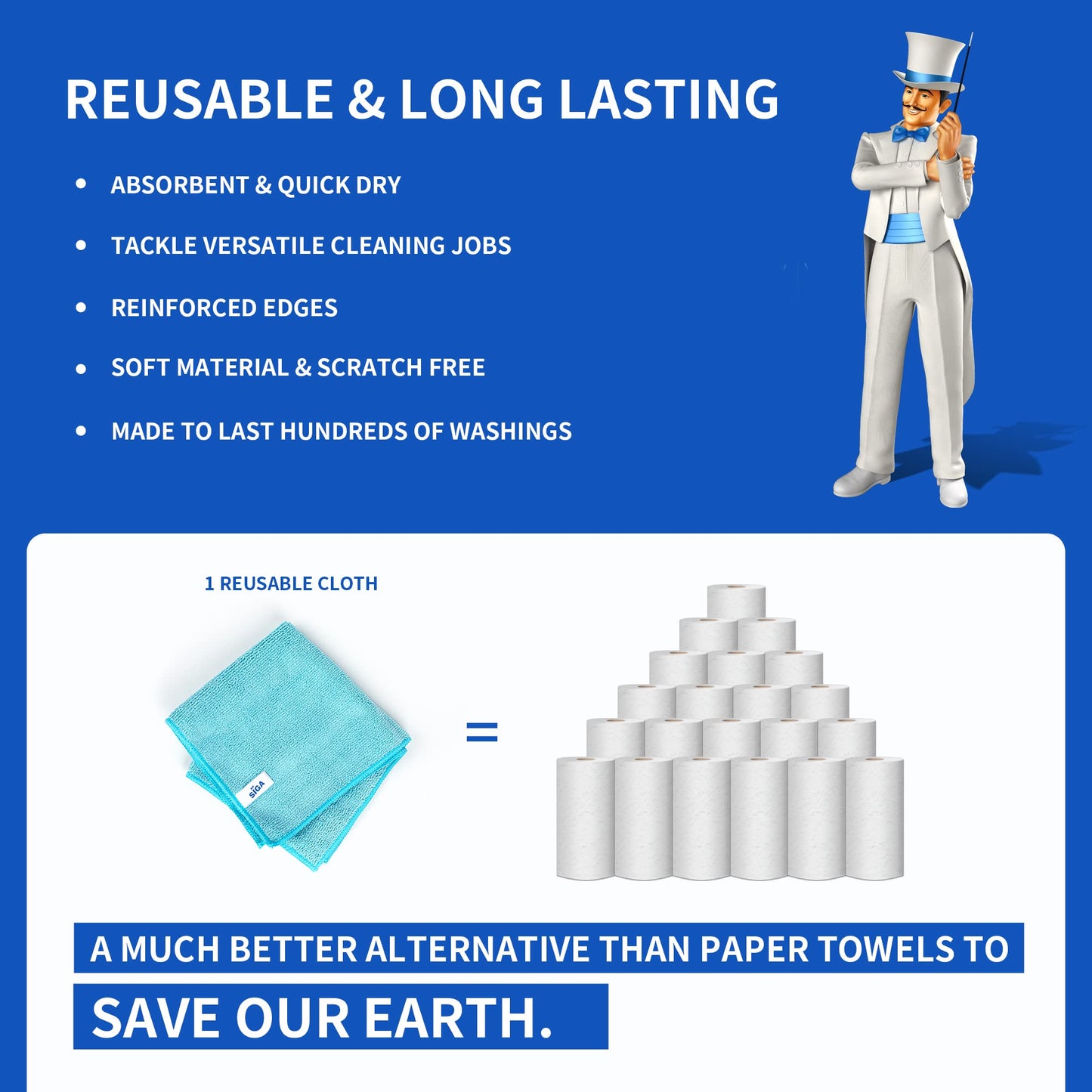 - MR.SIGA Microfibre Cleaning Cloths -