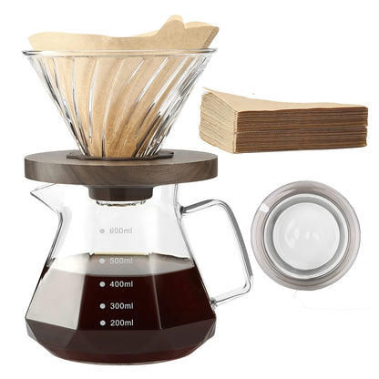 - Lalord Pour Over Coffee Maker | 600 ml Borosilicate Glass Carafe | 100 pcs -