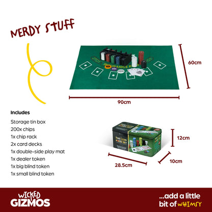 - WICKED GIZMOS Professional Casino Style 200 Piece Texas Hold'em Poker and Blackjack Game
