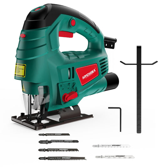 - HYCHIKA Jigsaw |800W Max Cutting Depth 110mm | 800-3000SPM Electric Jigsaw | Laser | 7 Variable Speeds -