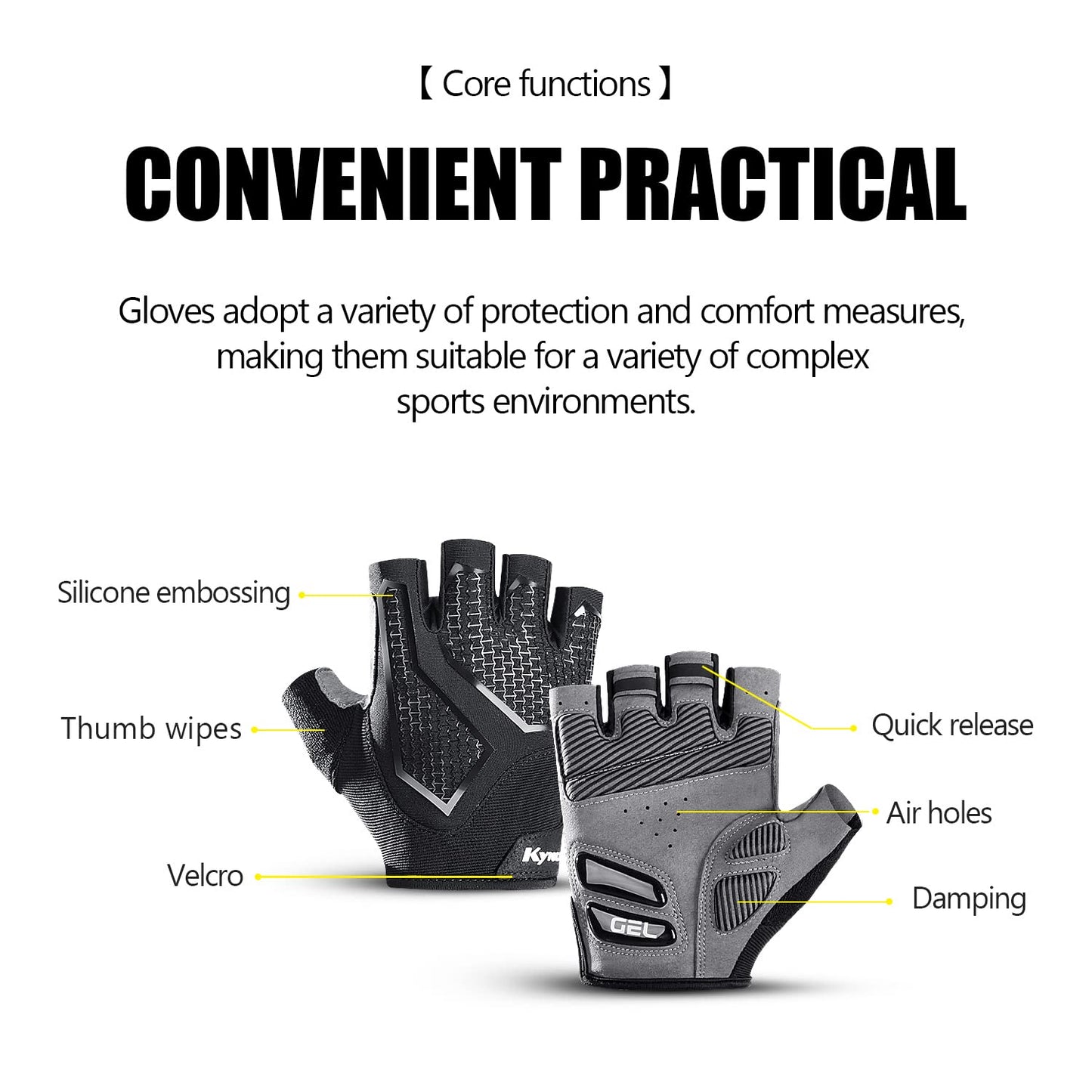 - KynciLOR Cycling Gloves | Bike Gloves for Men | Breathable Fingerless Mountain Bike Gloves -