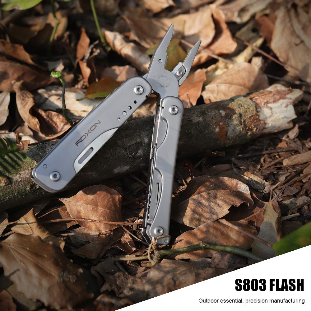 - ROXON Flash Multitool Pliers | Survival Tool | Multi Tool with Flint Rod -