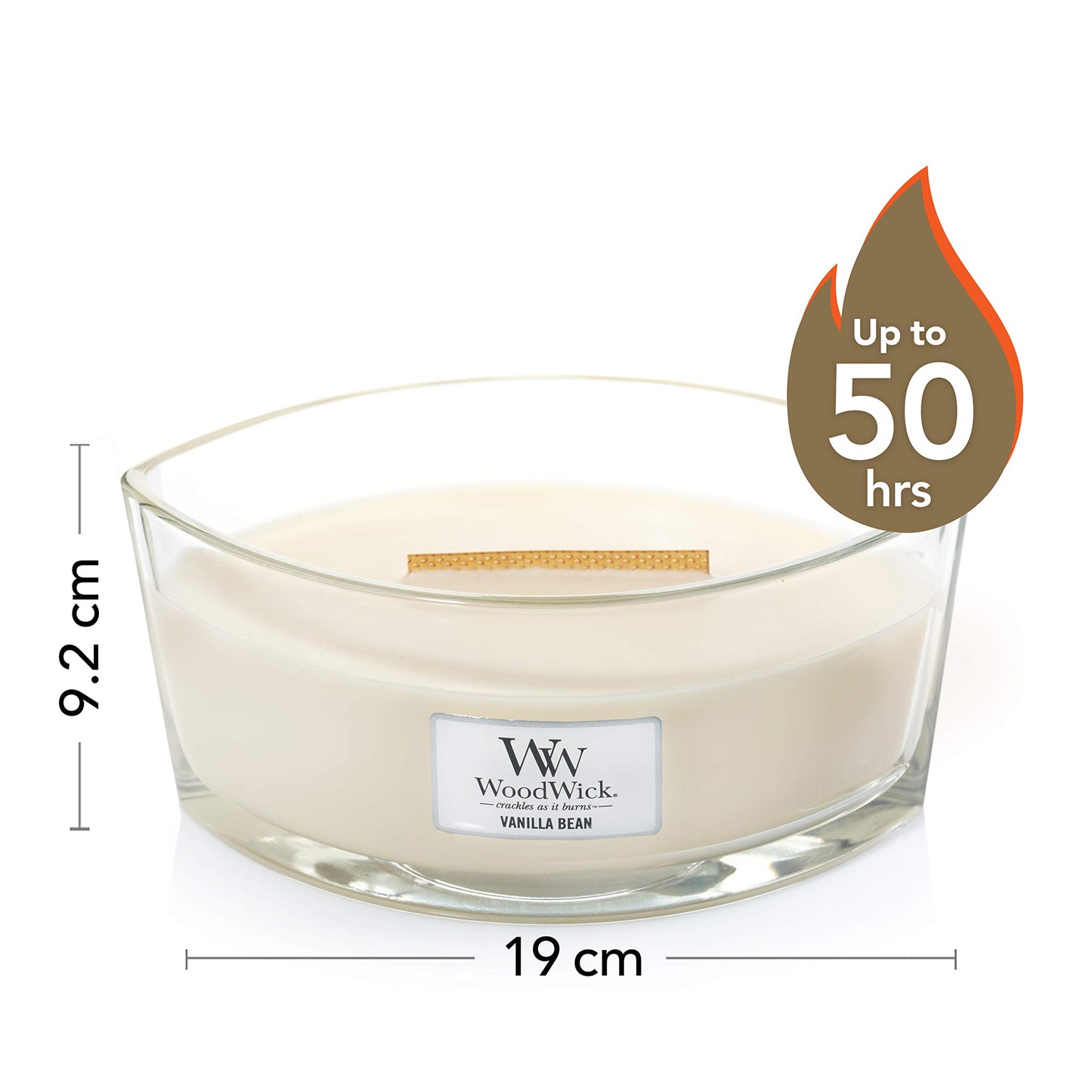 - Woodwick Ellipse Scented Candle with Crackling Wick | Vanilla Bean |