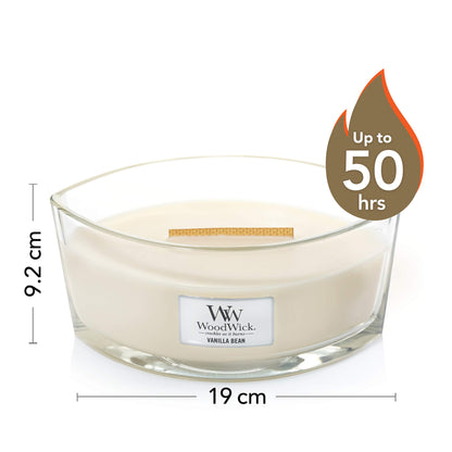- Woodwick Ellipse Scented Candle with Crackling Wick | Vanilla Bean |