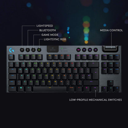 - Logitech G915 LIGHTSPEED TKL Tenkeyless Wireless Mechanical Gaming Keyboard -
