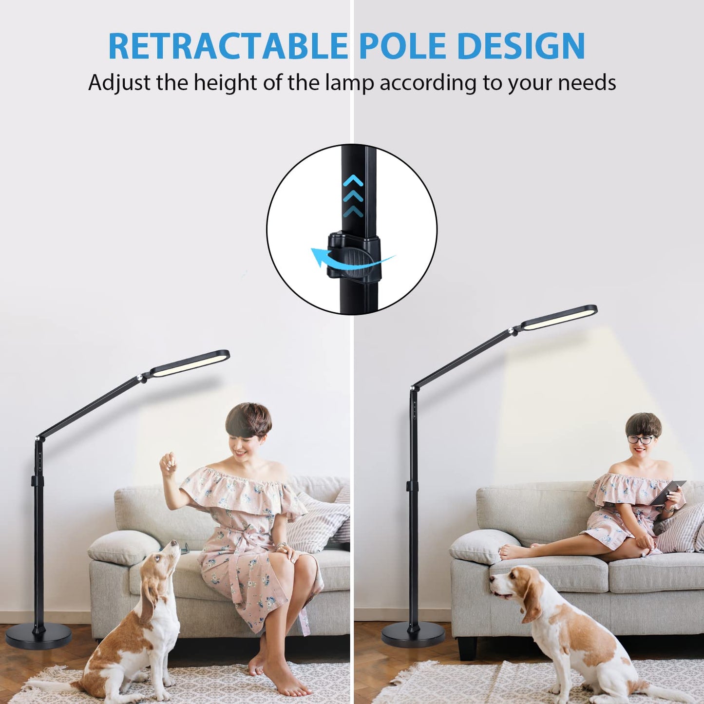 - ZealWe Floor Lamp, LED Floor Lamps for Living Room, Floor Standing Reading Lamp with Touch Control