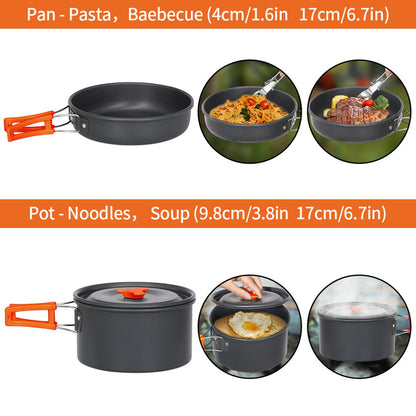 - Lixada Camping Cookware Kit | Portable 2-3 People Camping Cooking Set | Lightweight -