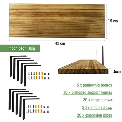 - Mardili Shelves Wood Wall Mounted Shelf | Rustic Shelves Set of 5 -