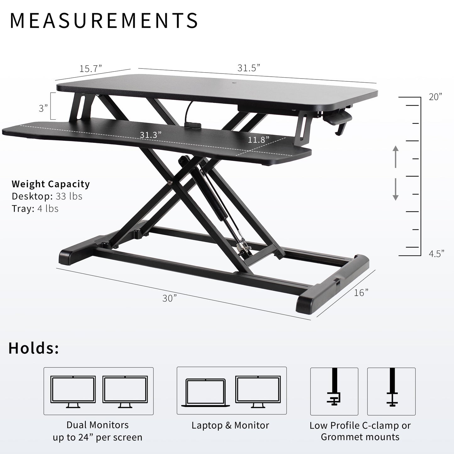 - VIVO Standing 81 cm Desk Converter, Height Adjustable Riser, Sit to Stand Dual Monitor and Laptop Workstation with Wide Keyboard Tray -
