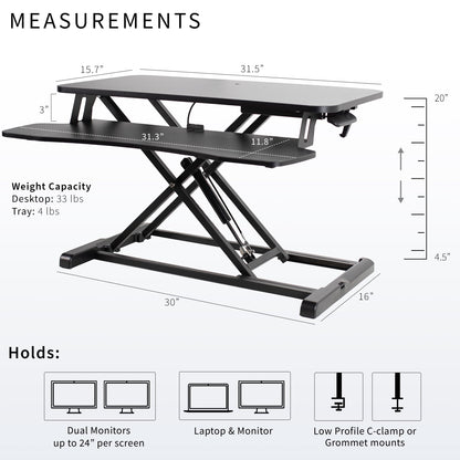 - VIVO Standing 81 cm Desk Converter, Height Adjustable Riser, Sit to Stand Dual Monitor and Laptop Workstation with Wide Keyboard Tray -
