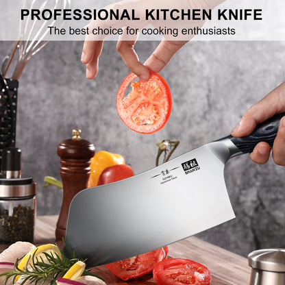 - SHAN ZU Chef Knife | 7 inch | Sharp Meat Cleaver Knife | Vegetable Chopper -