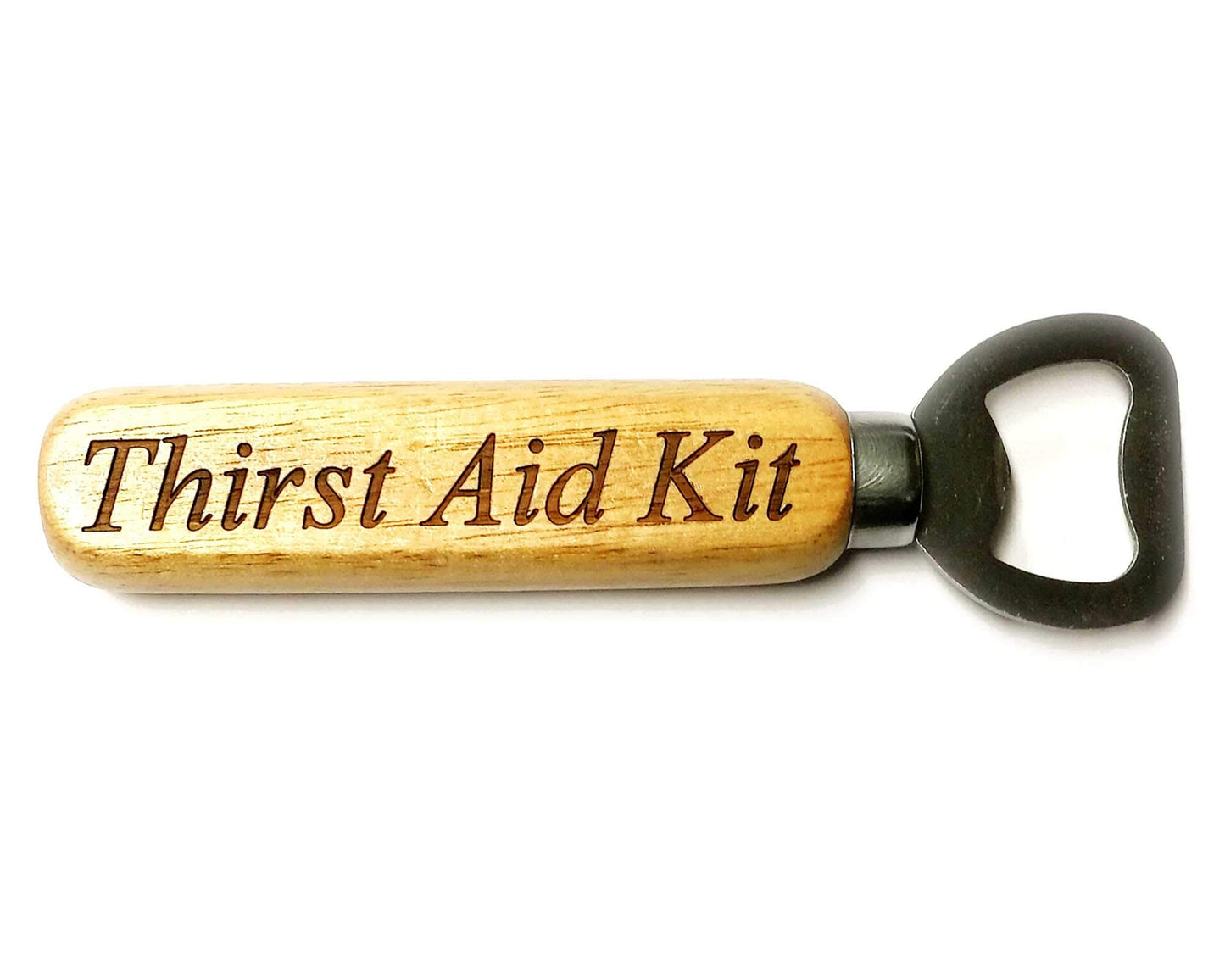 - Personalised Engraved Bottle Opener with Wood Handle -