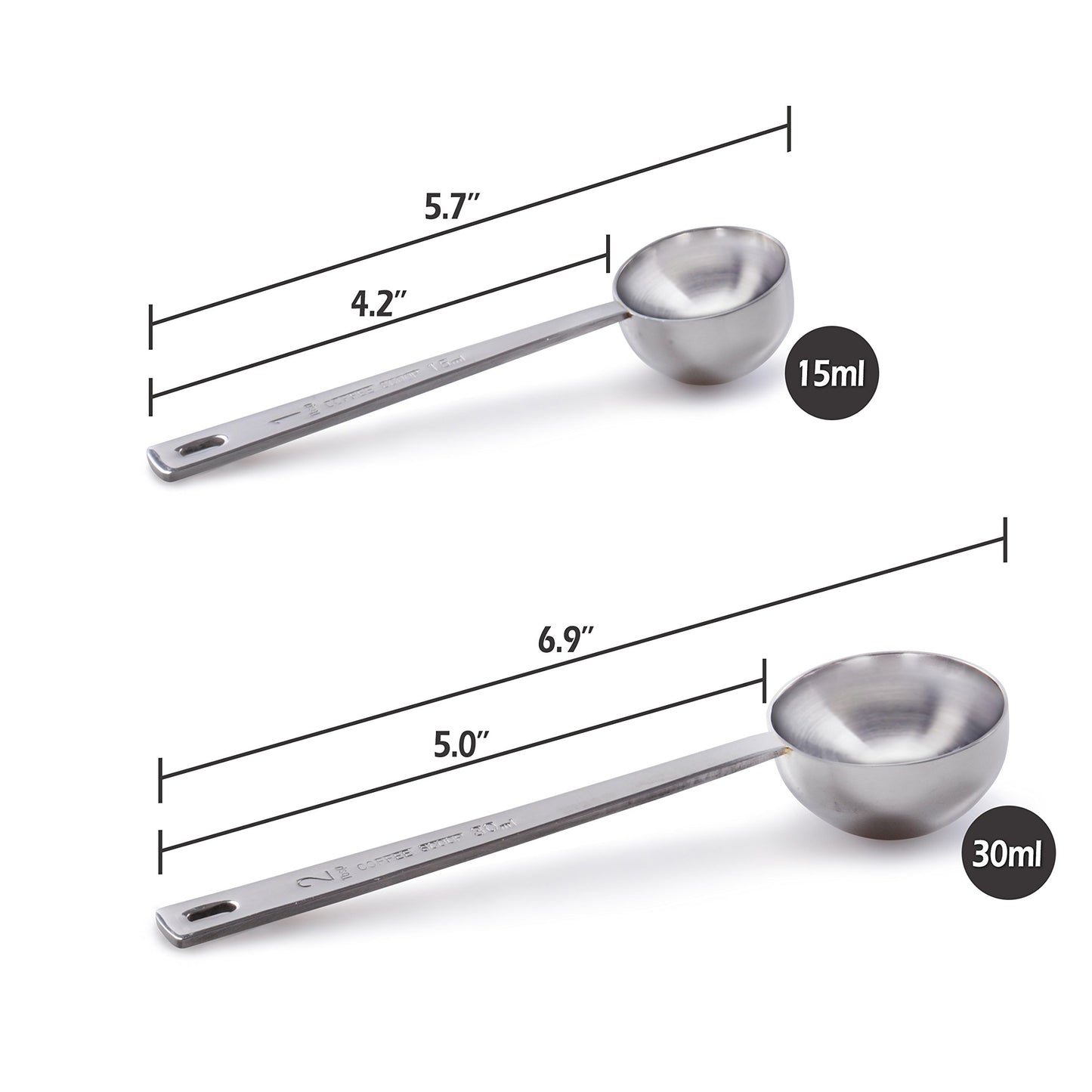 - ORBLUE Stainless Steel Coffee Scoop Set | Measuring Spoons for Ground Coffee | Espresso, Tea, Sugar & Milk Powder -