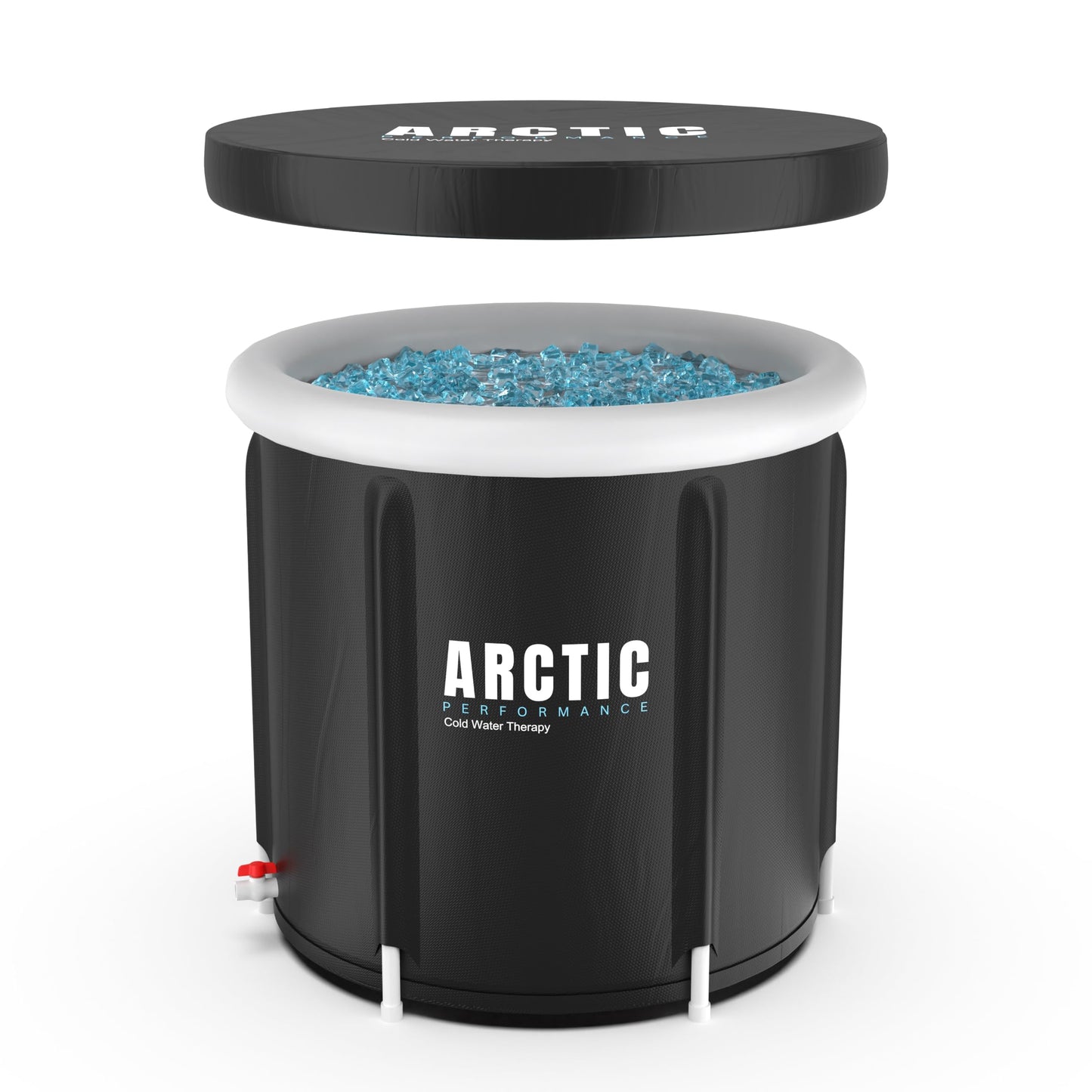 Arctic Performance® Ice Bath Tub for Recovery - XL Cold Water Therapy Tub for Athletes and Cold Plunge - 5 Layers Portable Outdoor Ice Bath Plunge Pool - Black 360L