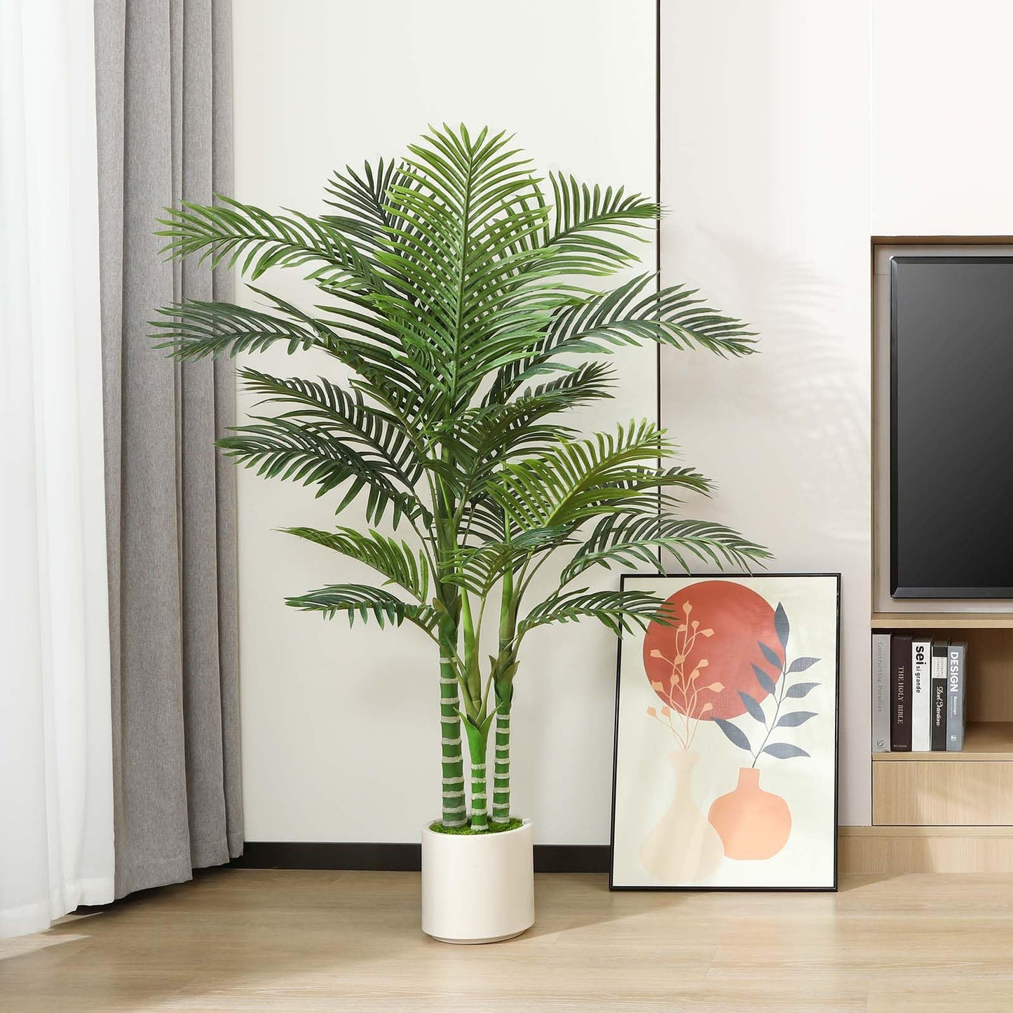 - Fopamtri Artificial Areca Palm Tree 150cm Fake Plants -