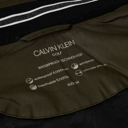 Calvin Klein Mens Collar Detail Golf Jacket - Khaki/Black - M