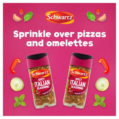 - Schwartz Spicy Italian Seasoning 42 G | Jar | Pack of 6 | Expertly Blended with Peppers, Chilli, Garlic & Basil -
