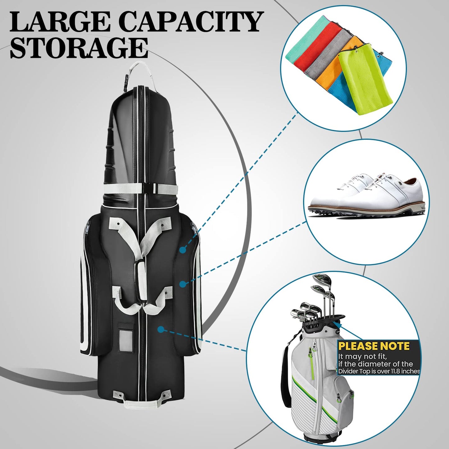 - Yamato Golf Travel Bag, Hard Shell With Wheels