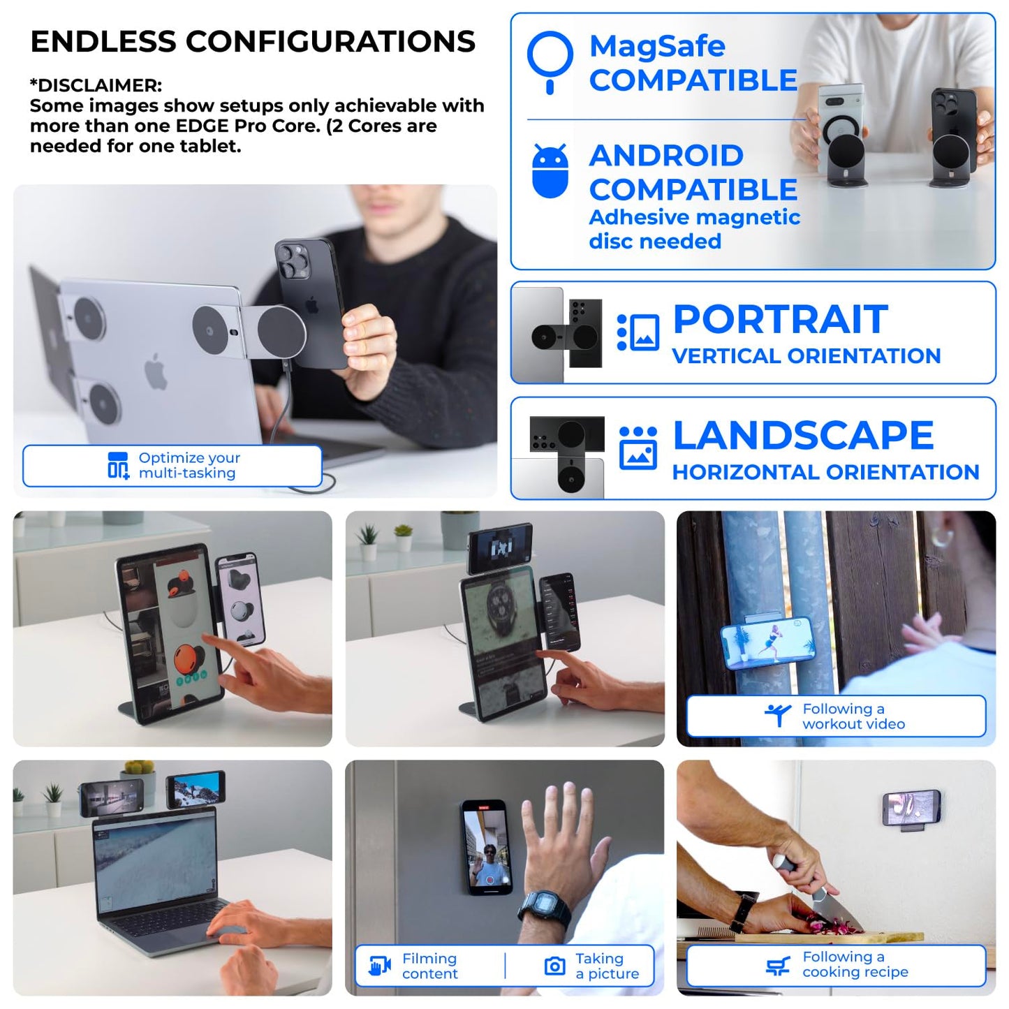 - Rolling Square Edge Pro Core | Mobile Phone Magnetic Holder | Smartworking and Productivity Accessory -