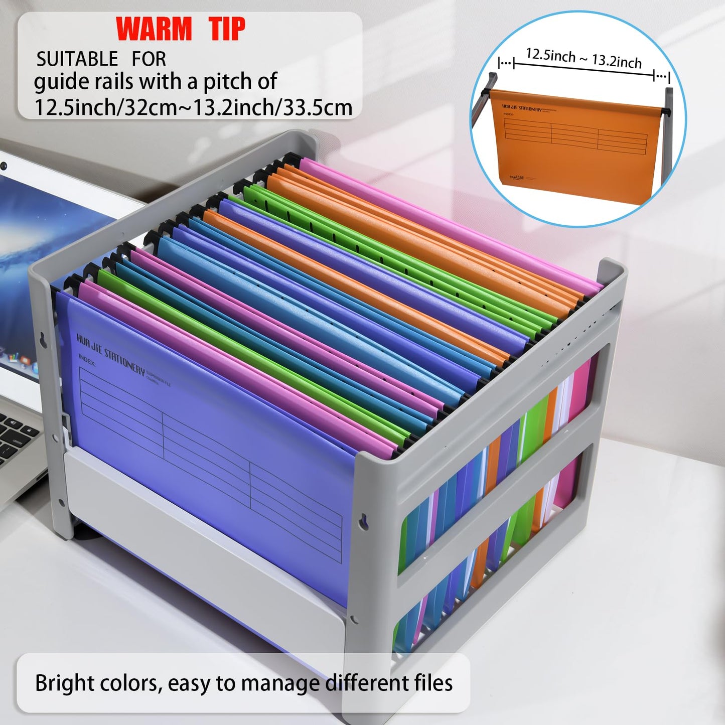 A4 Suspension Files, MerryNine 15PCS Polypropylene Filing Cabinet Suspension Files with Tabs and Card Inserts for School Home Work Office Organization (Mixed Color, A4)