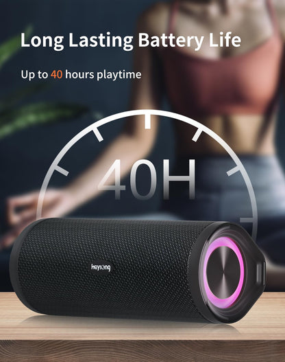 - HEYSONG Portable Bluetooth Speaker | Waterproof Outdoor Speakers | With LED Light -
