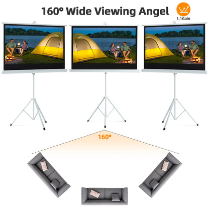 - FIDOOVIVIA Projector Screen and Stand | 16:9 4K HD Projector Screen | Portable Projector Screen 1:1 Format for Home Cinema Theater Presentation Education Outdoor Indoor Public Display | Size:172x89cm -