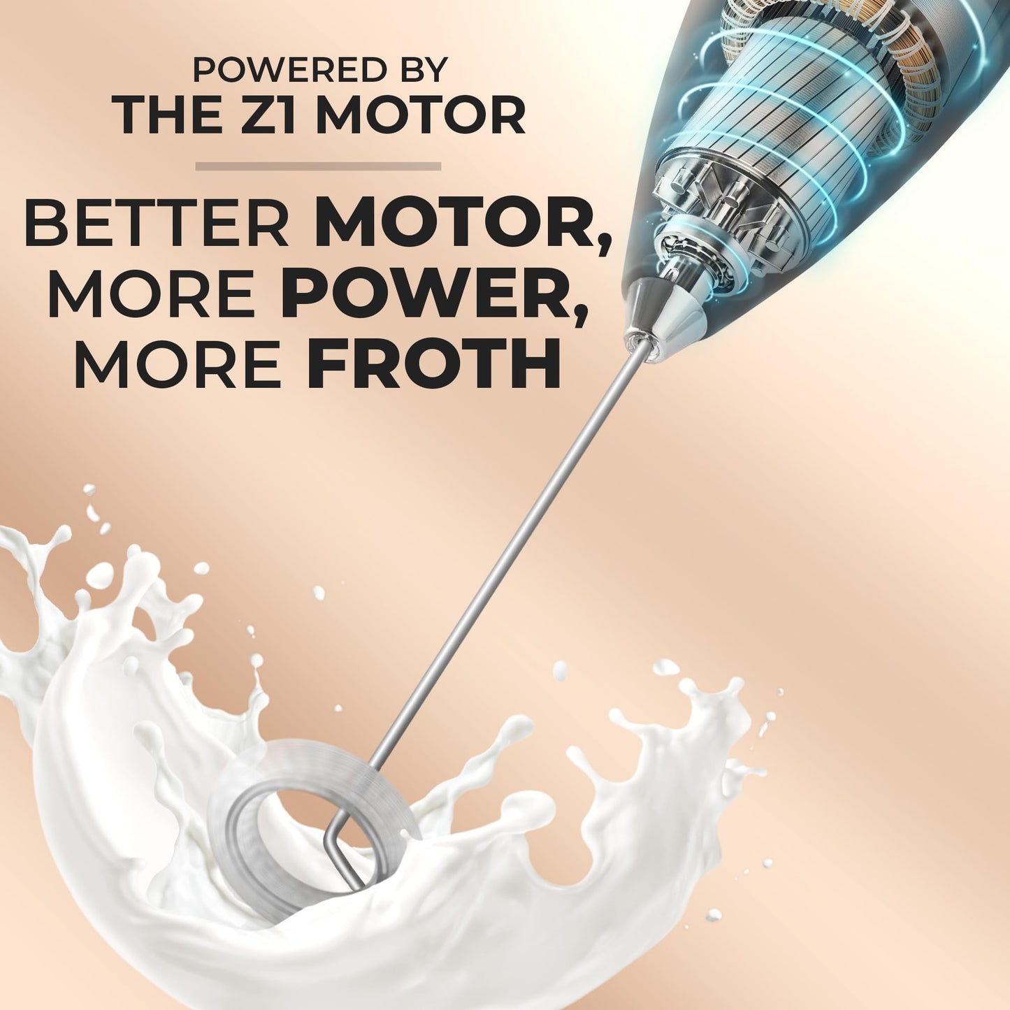 - Zulay Kitchen Executive Series Milk Frother Wand - Upgraded & Improved Stand