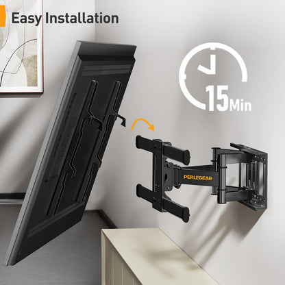 - Perlegear TV Wall Bracket | 37-84 Inch Flat/Curved TVs | 60kg Limit | TV Wall Mount With Dual Arm -