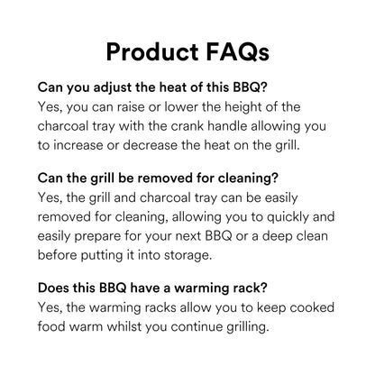Charcoal BBQ Grill Smoker Stainless Steel with Folding Side Table Shelves, Built-In Thermometer, Wheels, Adjustable Height Outdoor Barbecue BillyOh Kentucky, Black